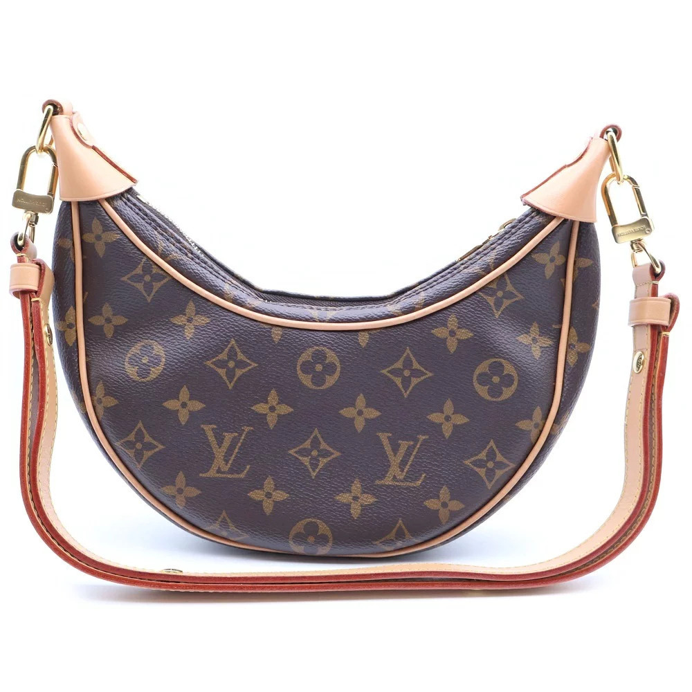 Louis Vuitton Shoulder Loop Leather Monogram Brown Bag
